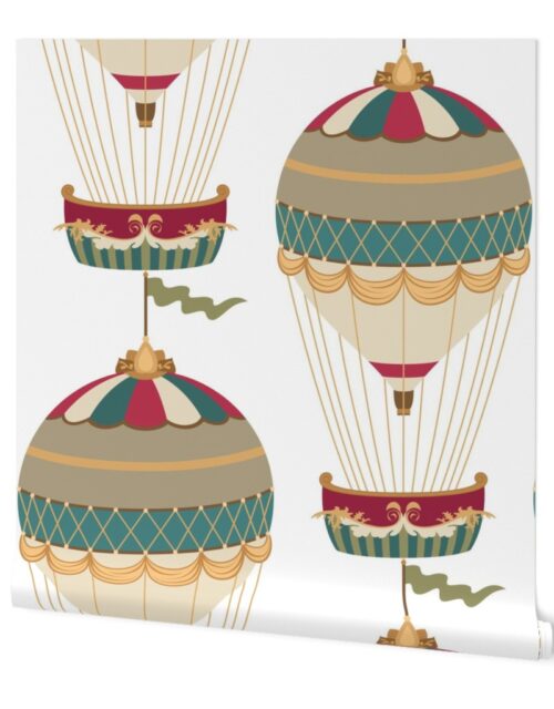 Vintage Ornamental Striped Hot Air Helium Balloons Wallpaper