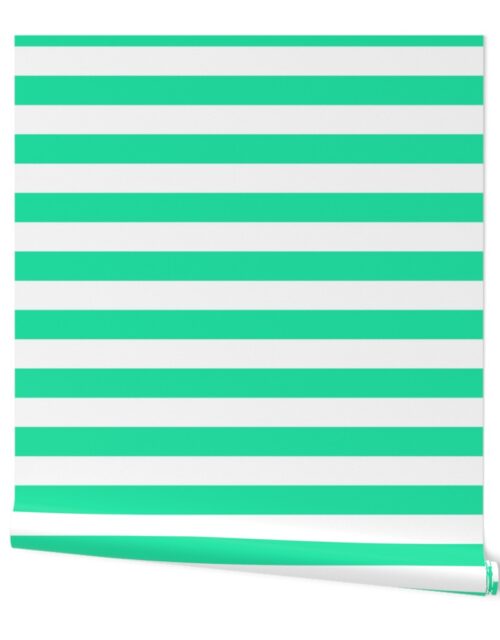 SeaMint Horizontal Tent Stripes Florida Colors of the Sunshine State Wallpaper