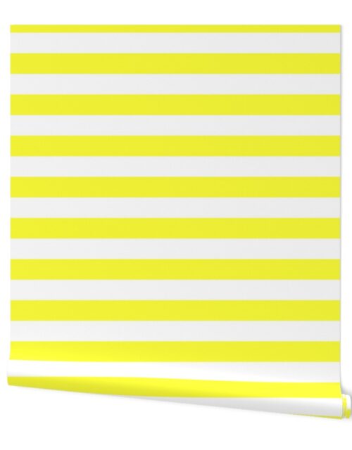 Florida Sunshine Yellow Horizontal Tent Stripes Florida Colors of the Sunshine State Wallpaper