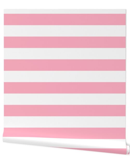 Palm Beach Pink Horizontal Tent Stripes Florida Colors of the Sunshine State Wallpaper