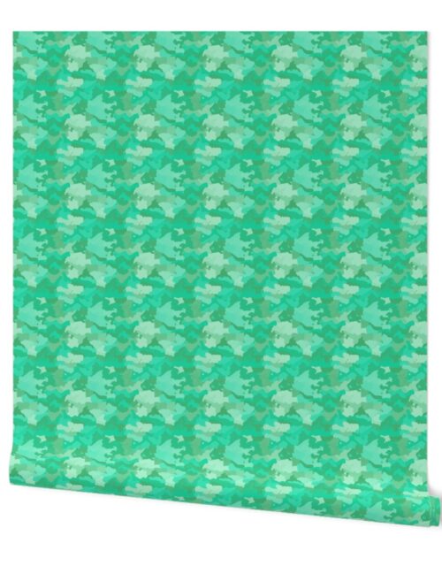 Small Sea Mint Camo Camouflage Pattern Wallpaper