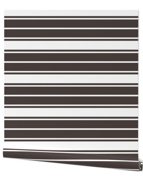 Thunder Grey Horizontal Chevron French Stripes Wallpaper
