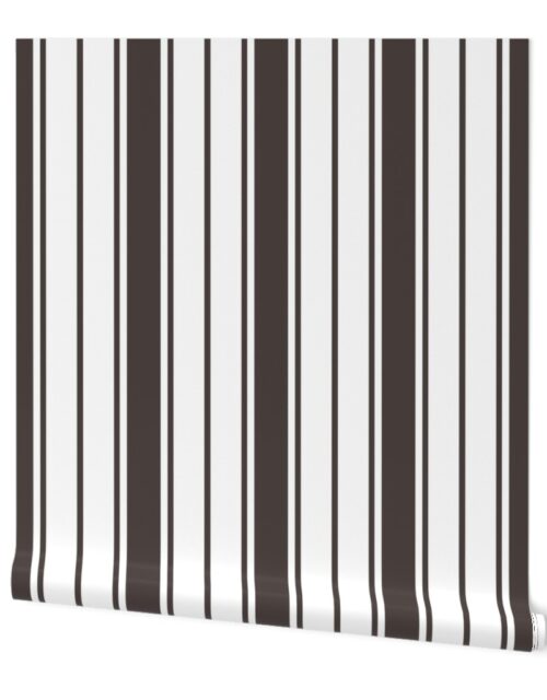Thunder Grey Vertical Chevron French Stripes Wallpaper