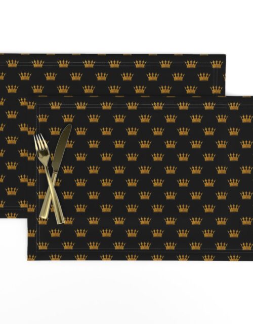 Micro Gold Crowns on Midnight Black Placemats