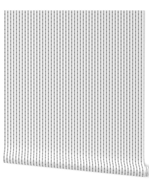 Puckered Seersucker-look Pin Stripes in Shades of Grey Wallpaper