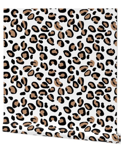 Mini Leopard Tan Spots on Broken White Wallpaper