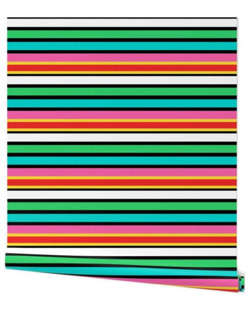 Candy Colored Deckchair Stripes in PinkCandy Colored Deckchair Stripes in Pink, Aqua and Mint, Aqua and Mint Wallpaper