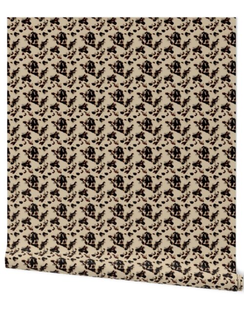 Micro Ivory and Brown Tortoisehell Seamless Repeat Pattern Wallpaper