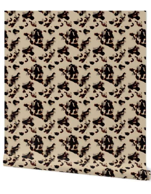 Smaller Ivory and Brown Tortoiseshell Seamless Repeat Pattern Wallpaper