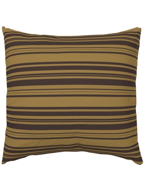 Louis Brown and Tan Dog Coordinate Horizontal Stripes Print Euro Pillow Sham