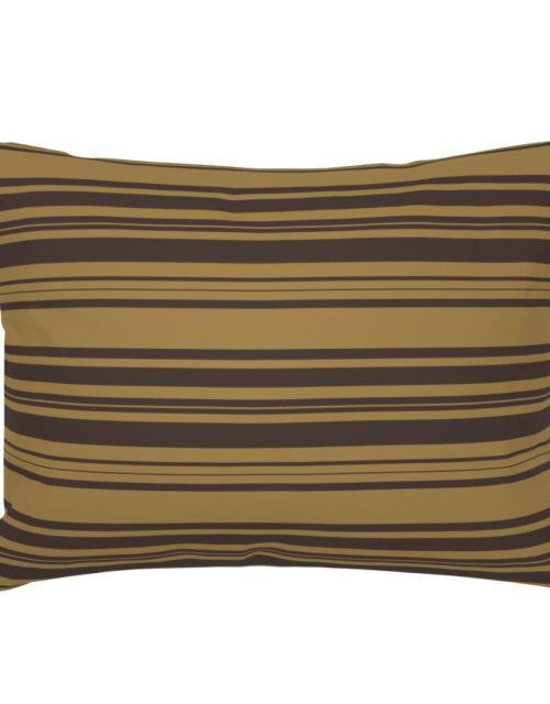 Louis Brown and Tan Dog Coordinate Horizontal Stripes Print Standard Pillow Sham