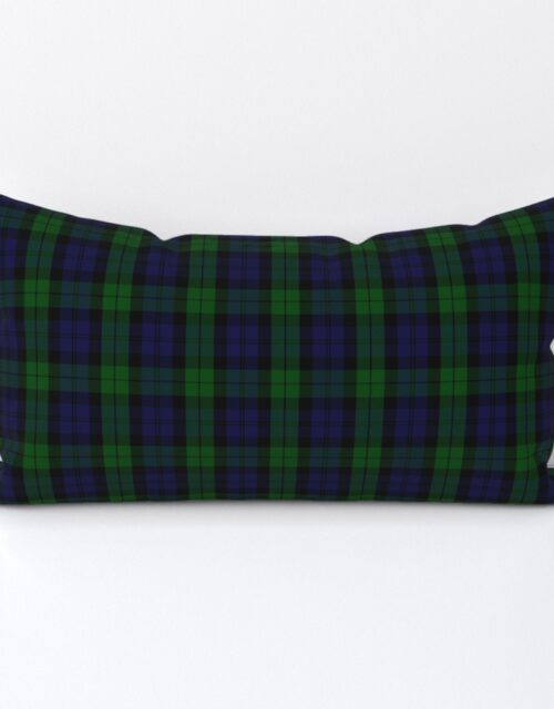 Military  Blackwatch Scottish Tartan Plaid Lumbar Throw Pillow