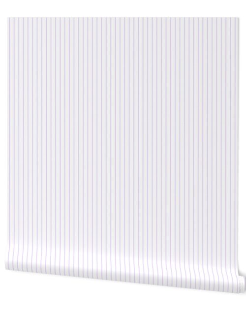 Classic 1/2 Inch Pale Lilac Pinstripe on a White Background Wallpaper