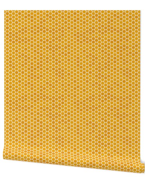 Small Orange Honeycomb Repeat Hexagon Pattern Wallpaper