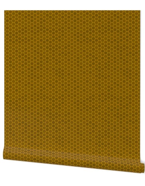 Small Golden Orange Honeycomb Bee Hive Geometric Hexagonal Design Wallpaper