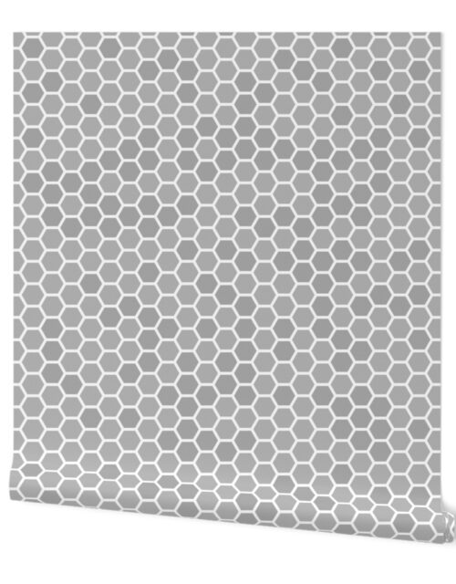 Large Grey Honeycomb Bee Hive Geometric Hexagonal Design Wallpaper