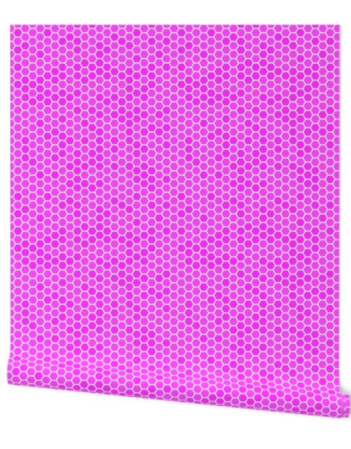 Small Hot Pink Honeycomb Bee Hive Geometric Hexagonal Design Wallpaper