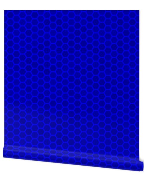 Large Navy Blue Honeycomb Bee Hive Geometric Hexagonal Design Wallpaper
