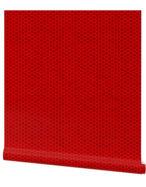 Small Bright Neon Red Honeycomb Bee Hive Hexagonal Design Wallpaper