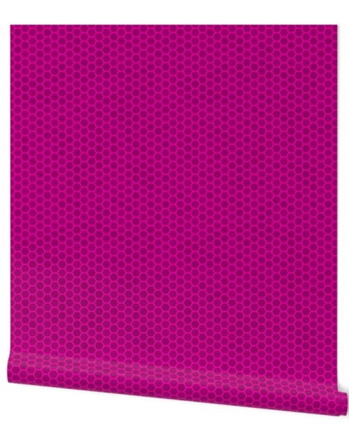 Small Bright Neon Pink Honeycomb Bee Hive Geometric Hexagonal Design Wallpaper