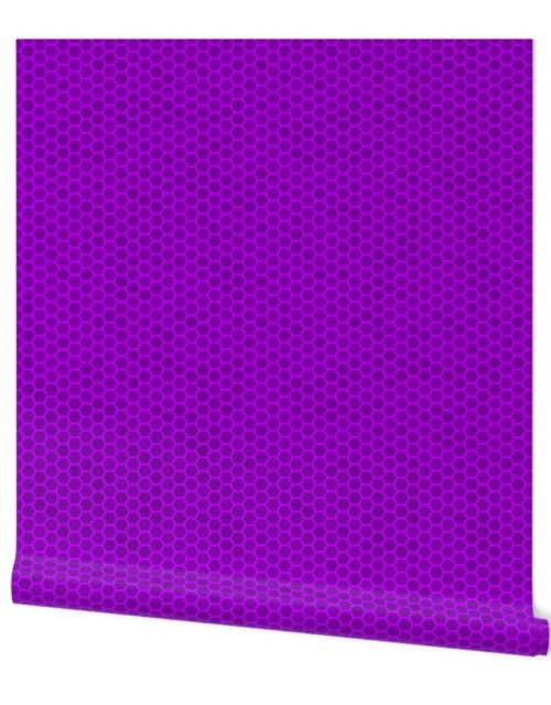Small Bright Neon Purple Honeycomb Bee Hive Geometric Hexagonal Design Wallpaper