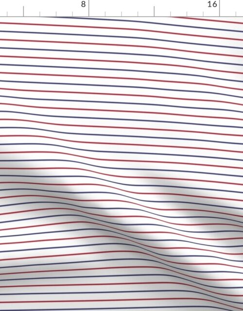 1/2 Inch Horizontal Pinstripe USA Red White and Blue Flag Colors Fabric
