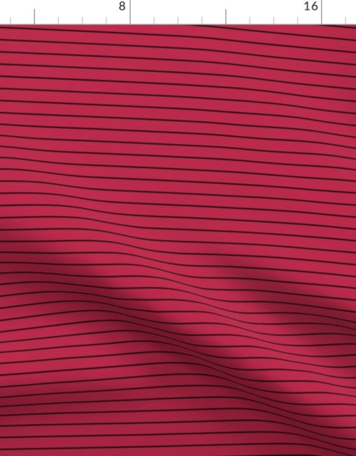1/2 Inch Viva Magenta  with Black Pin Stripes Fabric
