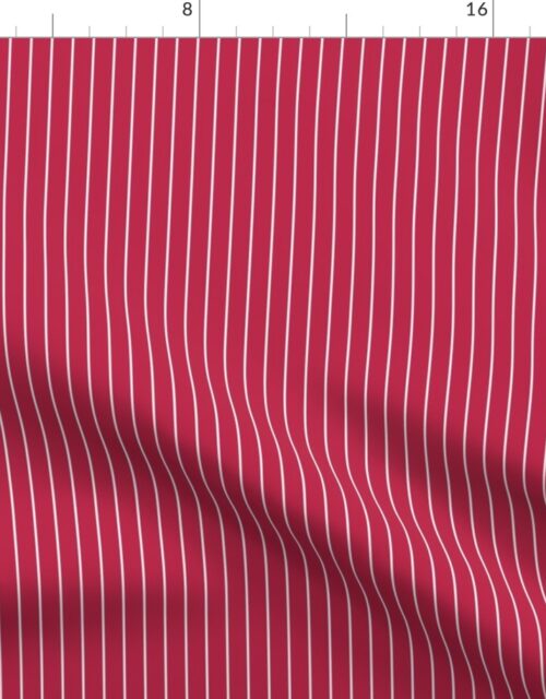 1/2 Inch Viva Magenta  with White Pin Stripes Fabric