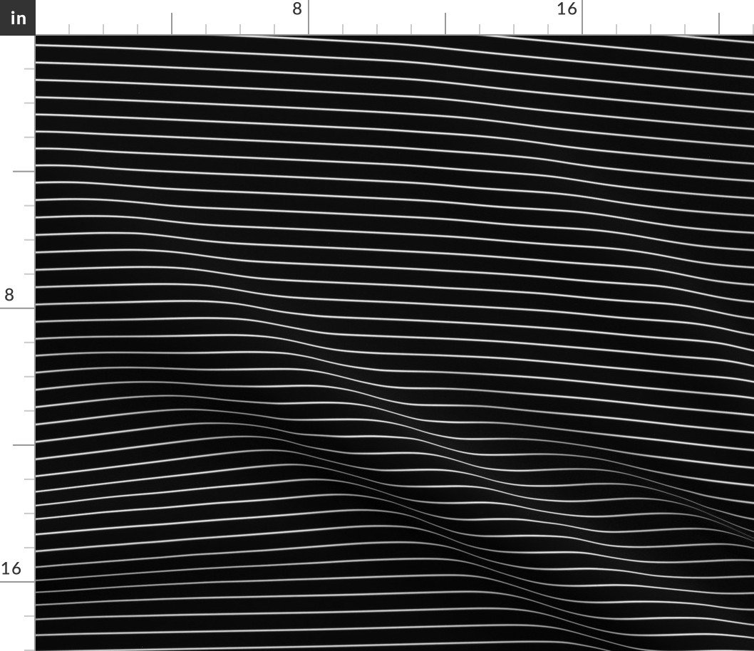 1/2  inch Classic Horizontal White Baseball Stripe Lines On Black Fabric