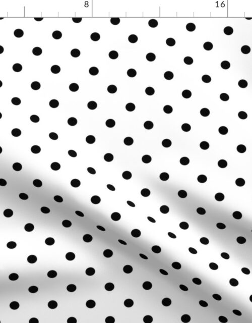 1/2 inch Black Polkadots on White Fabric