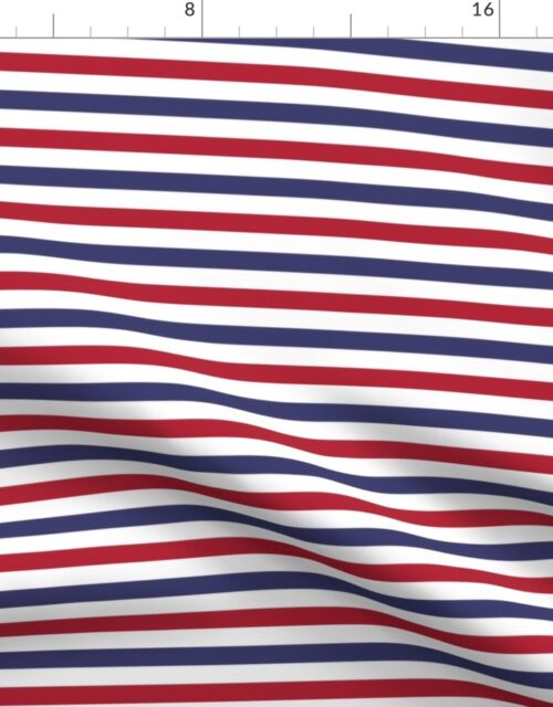 1/2 inch Flag Red, White and Blue Alternating H Stripes Fabric