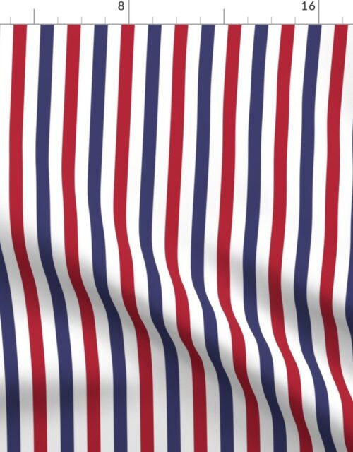 1/2 inch Flag Red, White and Blue Alternating V Stripes Fabric