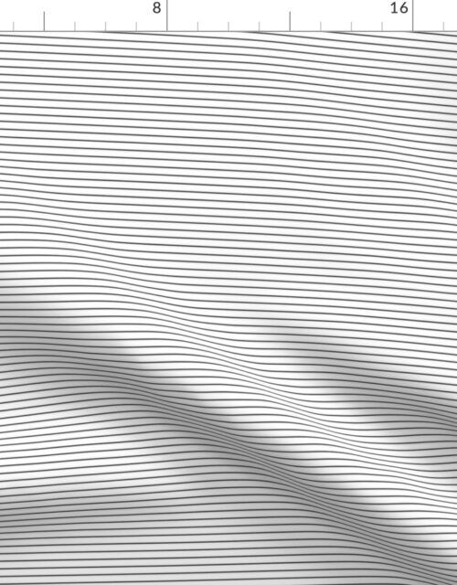 1/4 Inch Classic Horizontal Black  Vertical Pinstripe On White Spacing Fabric