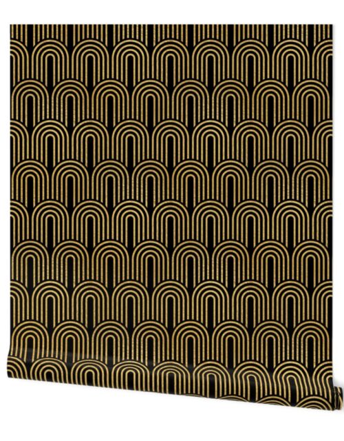 Antique Gold  and Black Art Deco Arches in Arches Wallpaper