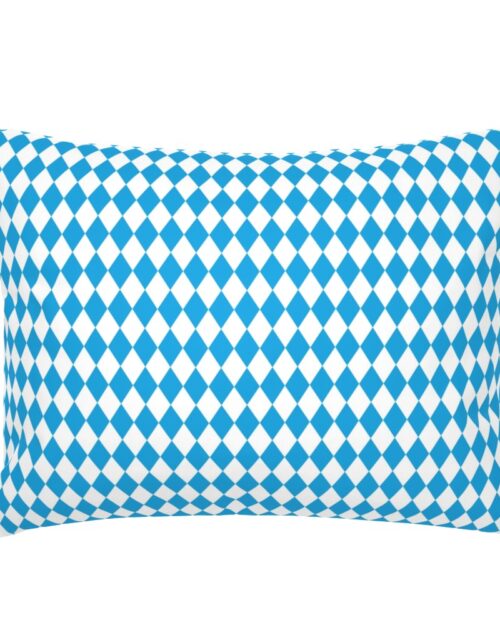 Oktoberfest Bavarian Beer Festival Blue and White 1 inch Diagonal Diamond Pattern Standard Pillow Sham