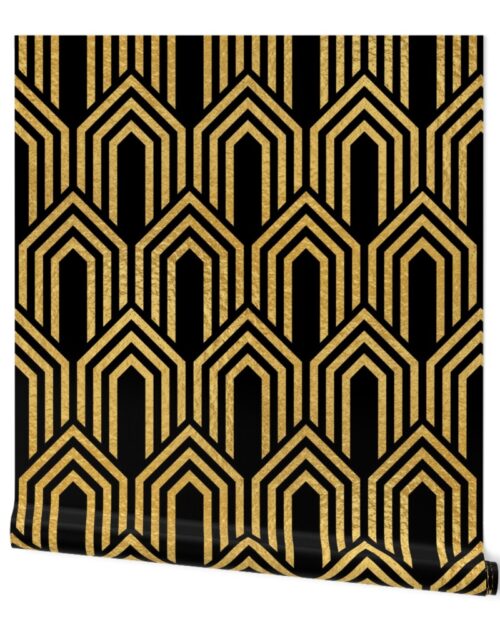 Antique Gold and Black Jumbo Art Deco Arches in Arches Wallpaper