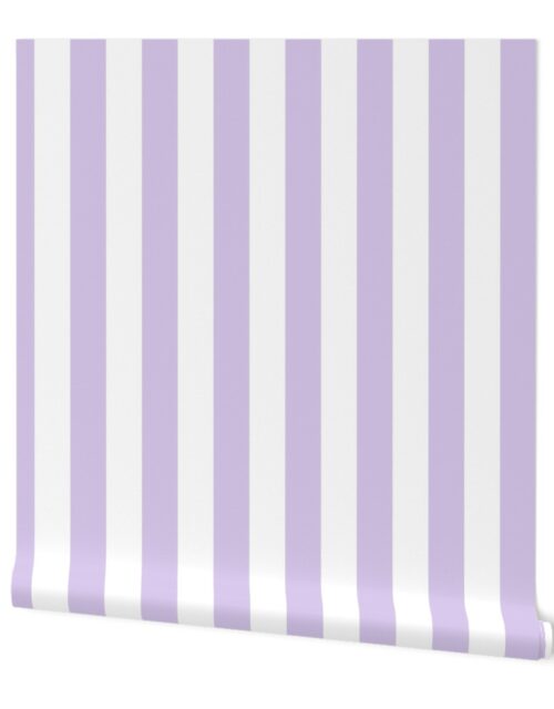 Color of the Year 2023 Digital Lavender and White 2 Inch Cabana Stripes Wallpaper