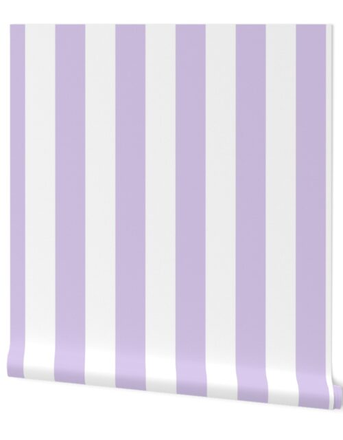 Color of the Year 2023 Digital Lavender and White 3 Inch Cabana Stripes Wallpaper