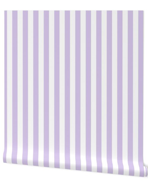 Color of the Year 2023 Digital Lavender and White 1 Inch Cabana Stripes Wallpaper