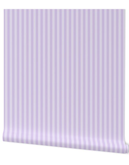 Color of the Year 2023 Digital Lavender and Tonal Lavender 1/2 Inch Cabana Stripes Wallpaper