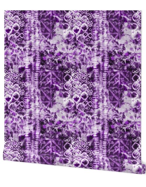 Purple Shades of Summer Tie Dye Batik Wax Tie Die Print Wallpaper
