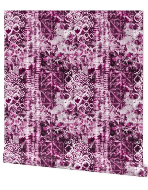 Pink and Ruby Summer Tie Dye Batik Wax Tie Die Print Wallpaper