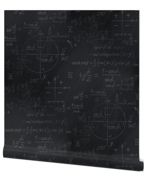 Back to School Chalk on Dark Chalkboard with Mathematical Equations Wallpaper