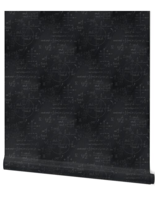 Smaller Back to School Chalk on Dark Chalkboard with Mathematical Equations Wallpaper