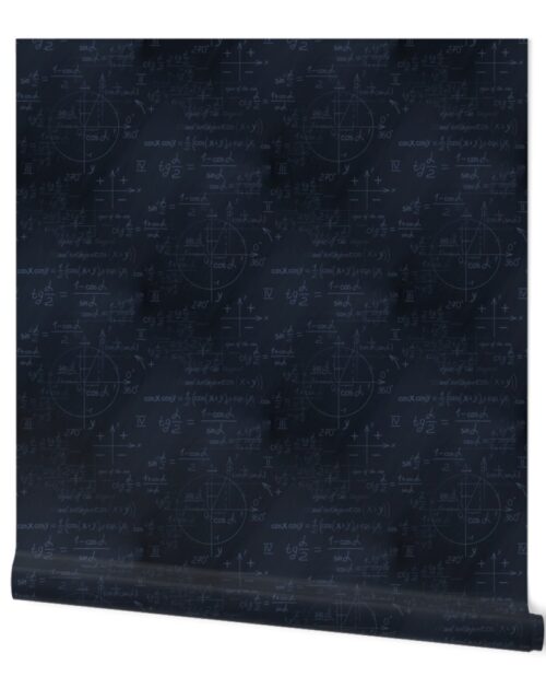Smaller Back to School Blue Chalk on Dark Chalkboard with Mathematical Equations Wallpaper