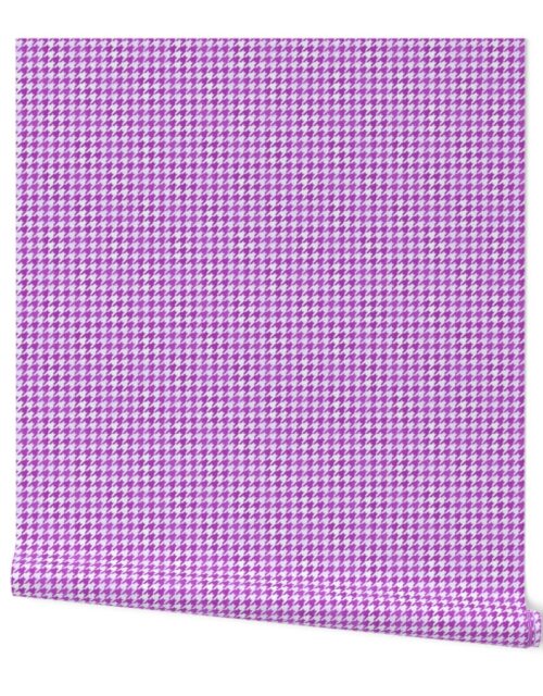 Magenta Purple and White Handpainted Houndstooth Check Watercolor Pattern Wallpaper