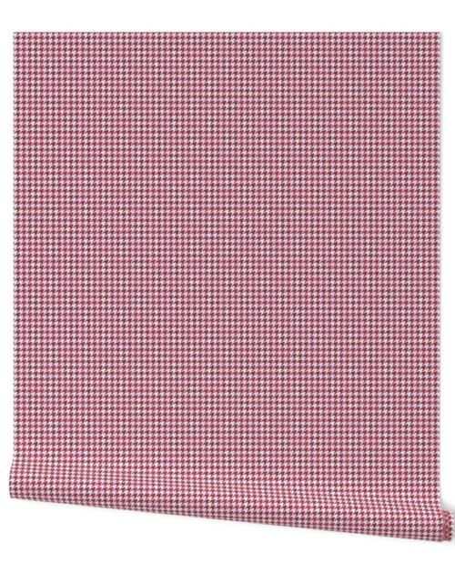 Small Burgundy Wine Red and White Handpainted Houndstooth Check Watercolor Pattern Wallpaper