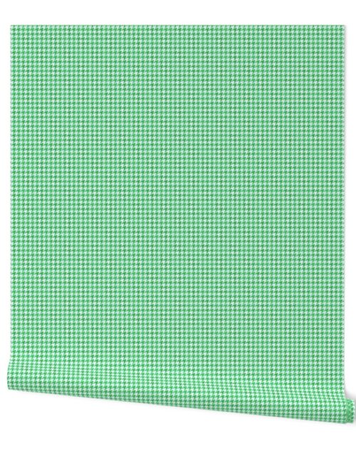 Small Fresh Green and White Handpainted Houndstooth Check Watercolor Pattern Wallpaper