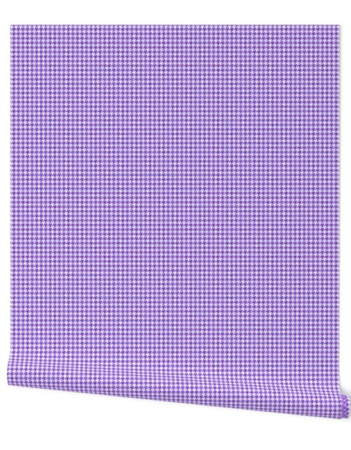 Small Royal Purple and White Handpainted Houndstooth Check Watercolor Pattern Wallpaper