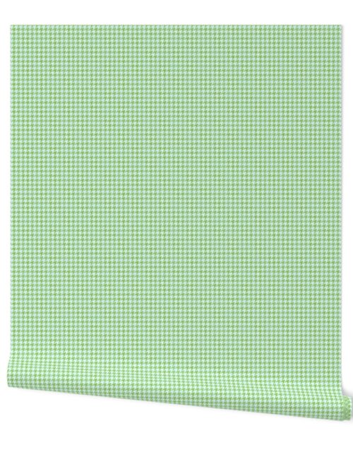 Small Lime Green and White Handpainted Houndstooth Check Watercolor Pattern Wallpaper